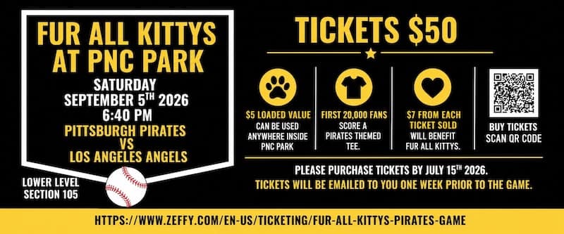 Fur All Kittys at PNC Park! Sept 05 2026