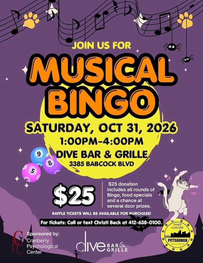 Musical Bingo Paws Across Pittsburgh Oct 31 2026