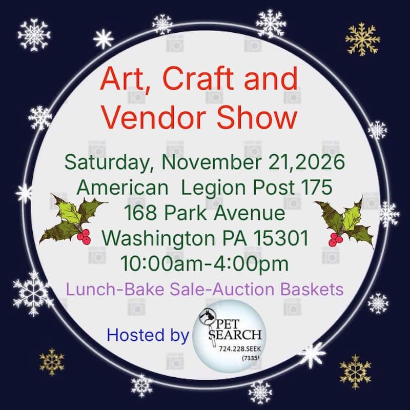 Pet Search Art, Craft and Vendor Show Nov 21 2026