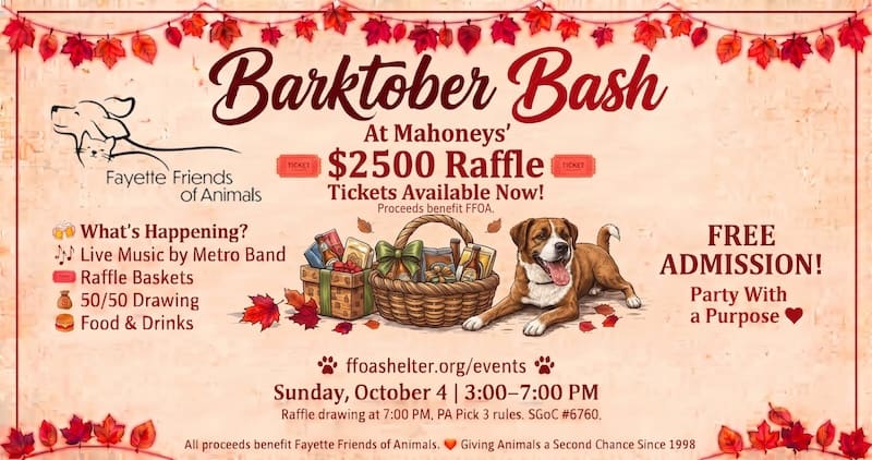 Fayette Friends of Animals Barktober Bash Oct 4 2026