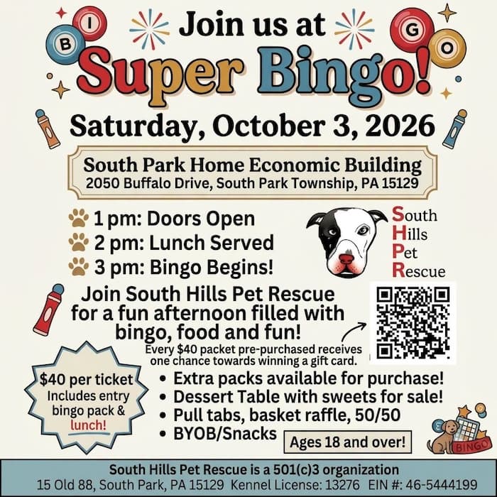 Super Bingo! South Hills Pet Rescue